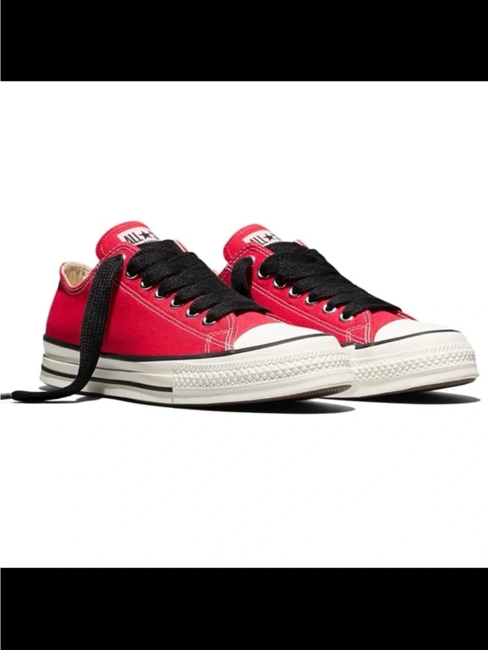 Converse Low-Top Sneakers in Red with Black Laces